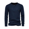 Men's Long Sleeve Button Neck Casual Shirt