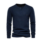 Men's Long Sleeve Button Neck Casual Shirt