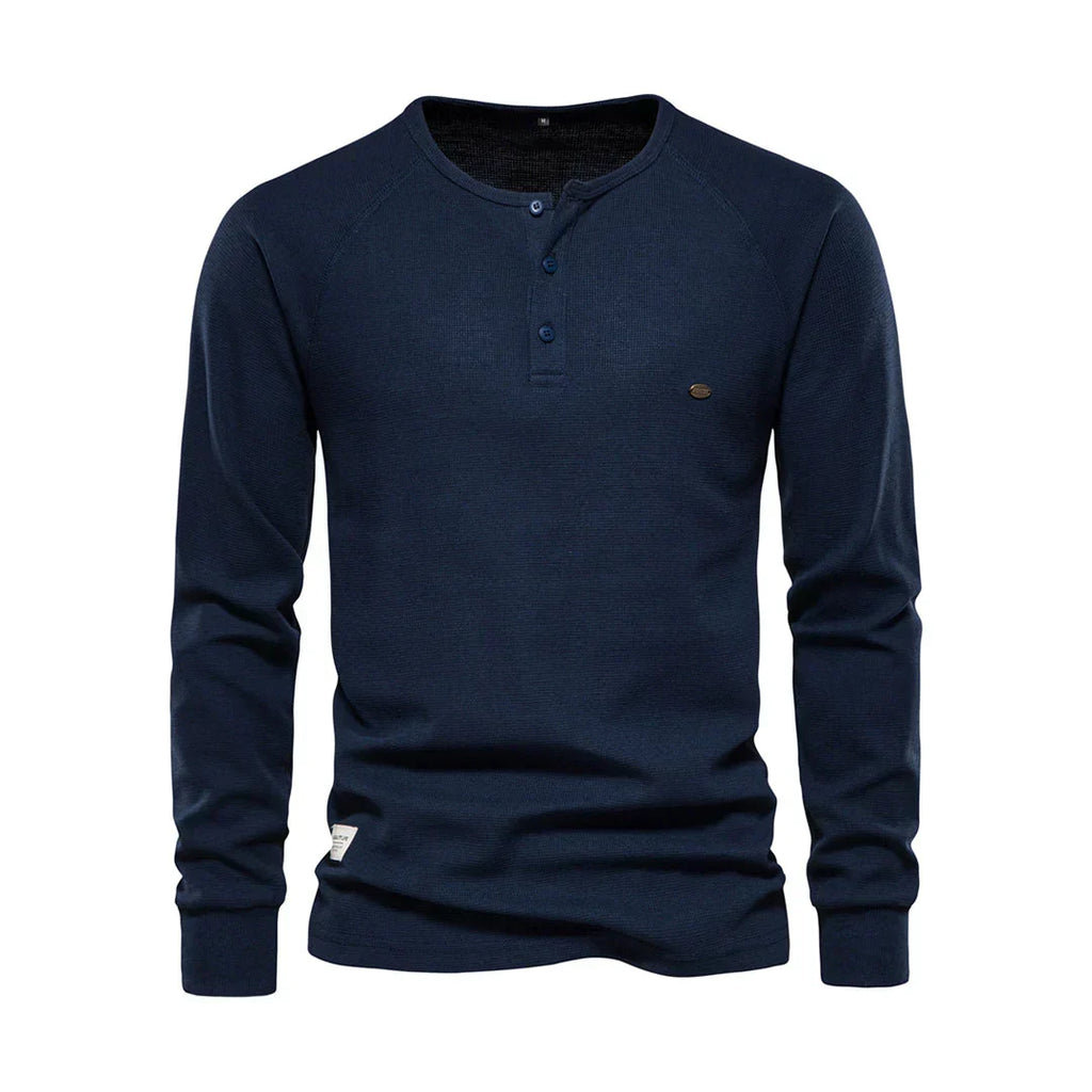 Niki | Men's Long Sleeve Button Neck Shirt