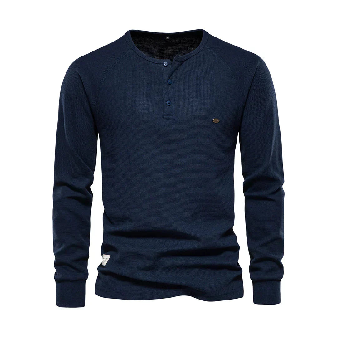 Niki | Men's Long Sleeve Button Neck Shirt