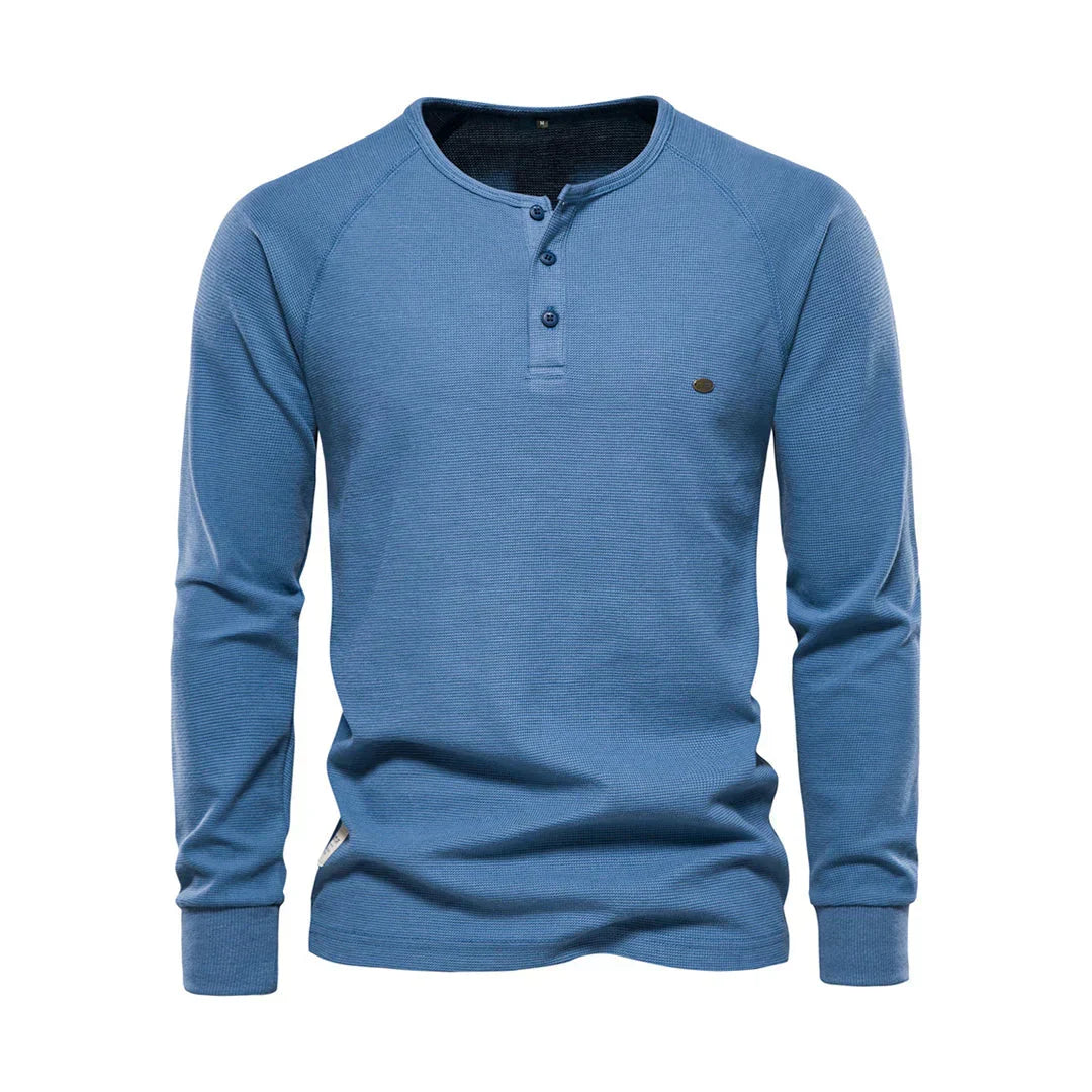 Niki | Men's Long Sleeve Button Neck Shirt