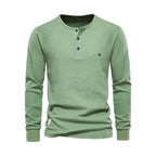 Men's Long Sleeve Button Neck Casual Shirt