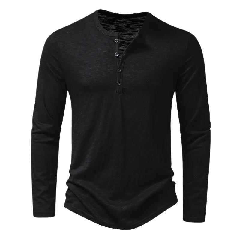 Casual Long Sleeve Henley Shirt for Daily Wear
