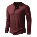 Casual Long Sleeve Henley Shirt for Daily Wear