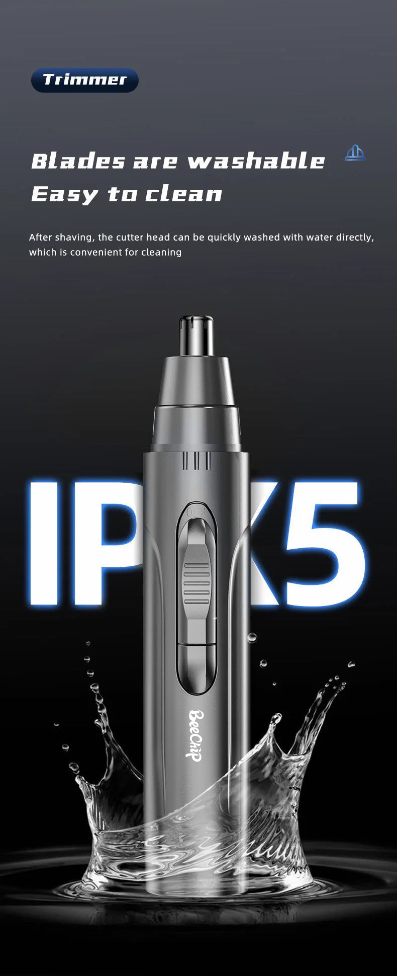 Niki | Men's Nose & Ear Hair Trimmer - Gentle & Precise Grooming