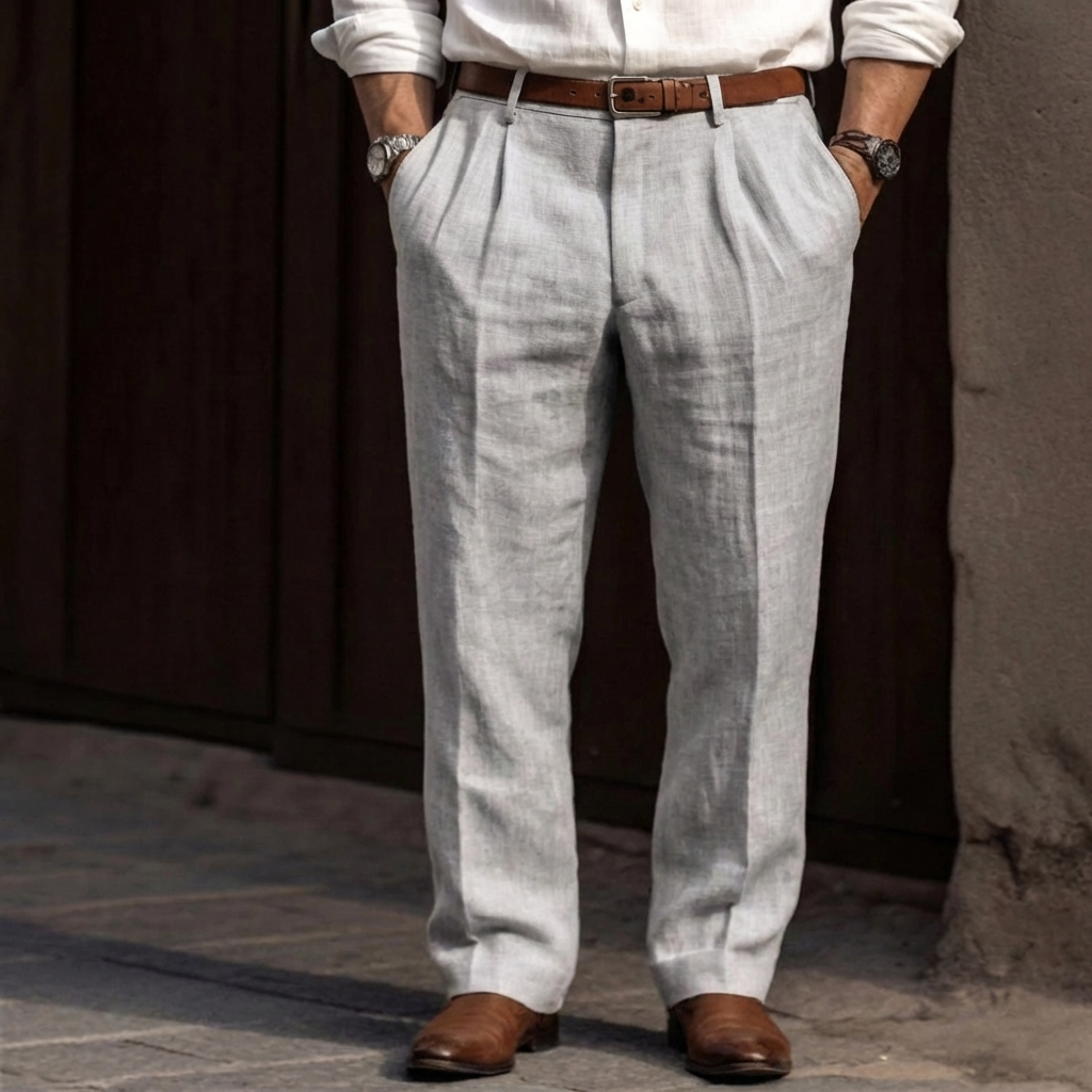 High Waist Pleated Trousers with Classic Styling
