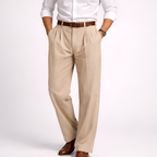 High Waist Pleated Trousers with Classic Styling