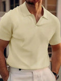 Men's Textured Relaxed Fit Polo Shirt