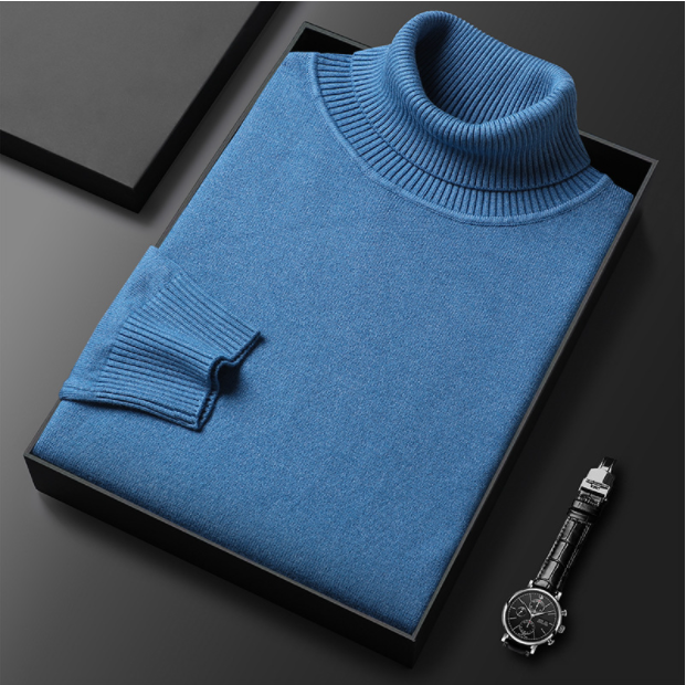 Men's Ribbed Knit Turtleneck Sweater