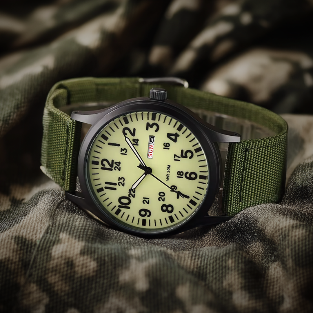 Niki | Men's Robust Outdoor Watch – Waterproof Military Style in Stainless Steel