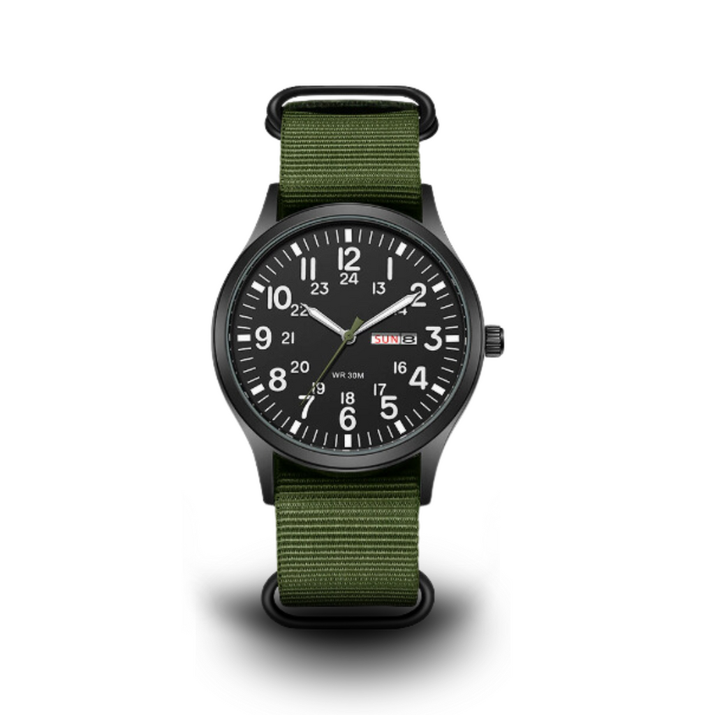 Niki | Men's Robust Outdoor Watch – Waterproof Military Style in Stainless Steel