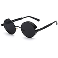 Men's Round Punk Sunglasses with Side Shields