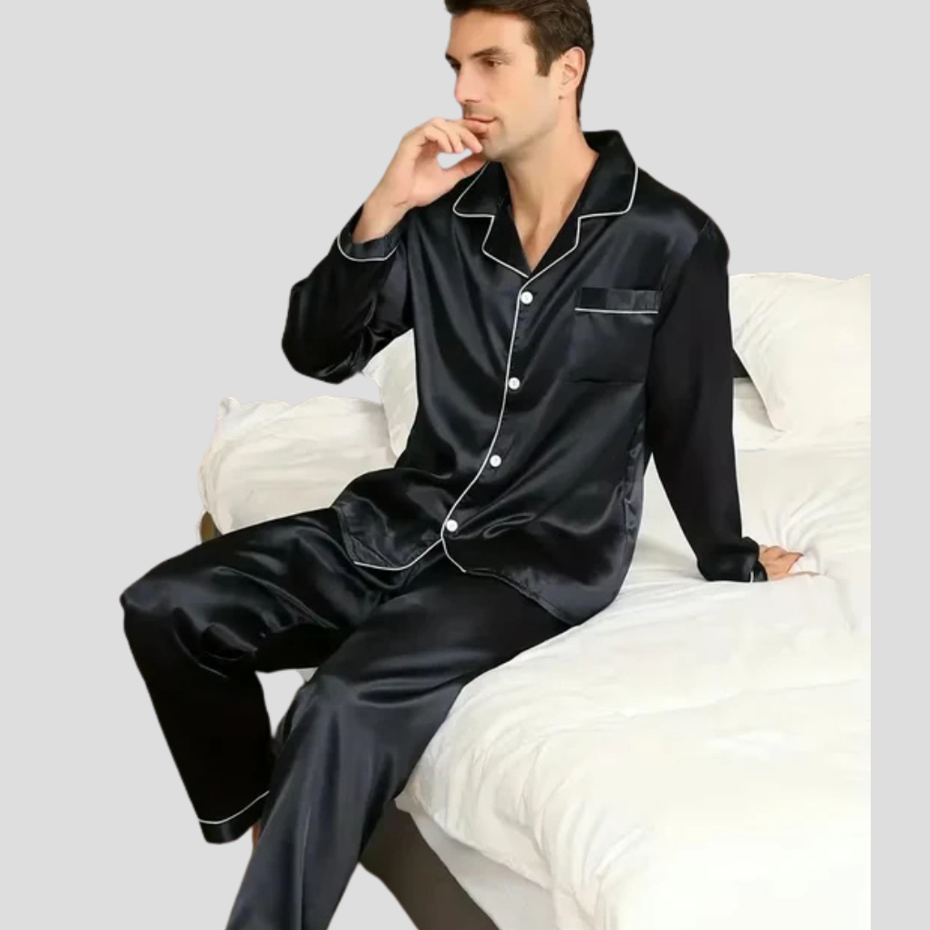 Men's Smooth Satin Pajama Sleepwear Set