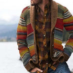 Men's Knit Cardigan with Shawl Collar
