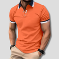 Men's Striped Collar Short Sleeve Polo