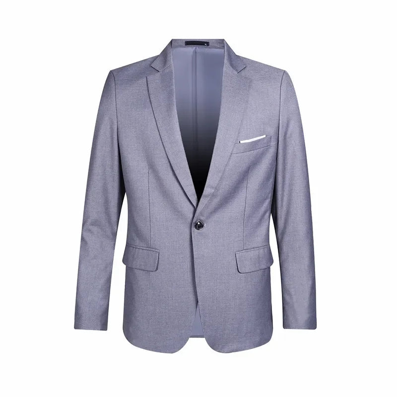 Men's Refined Single-Button Slim Fit Blazer