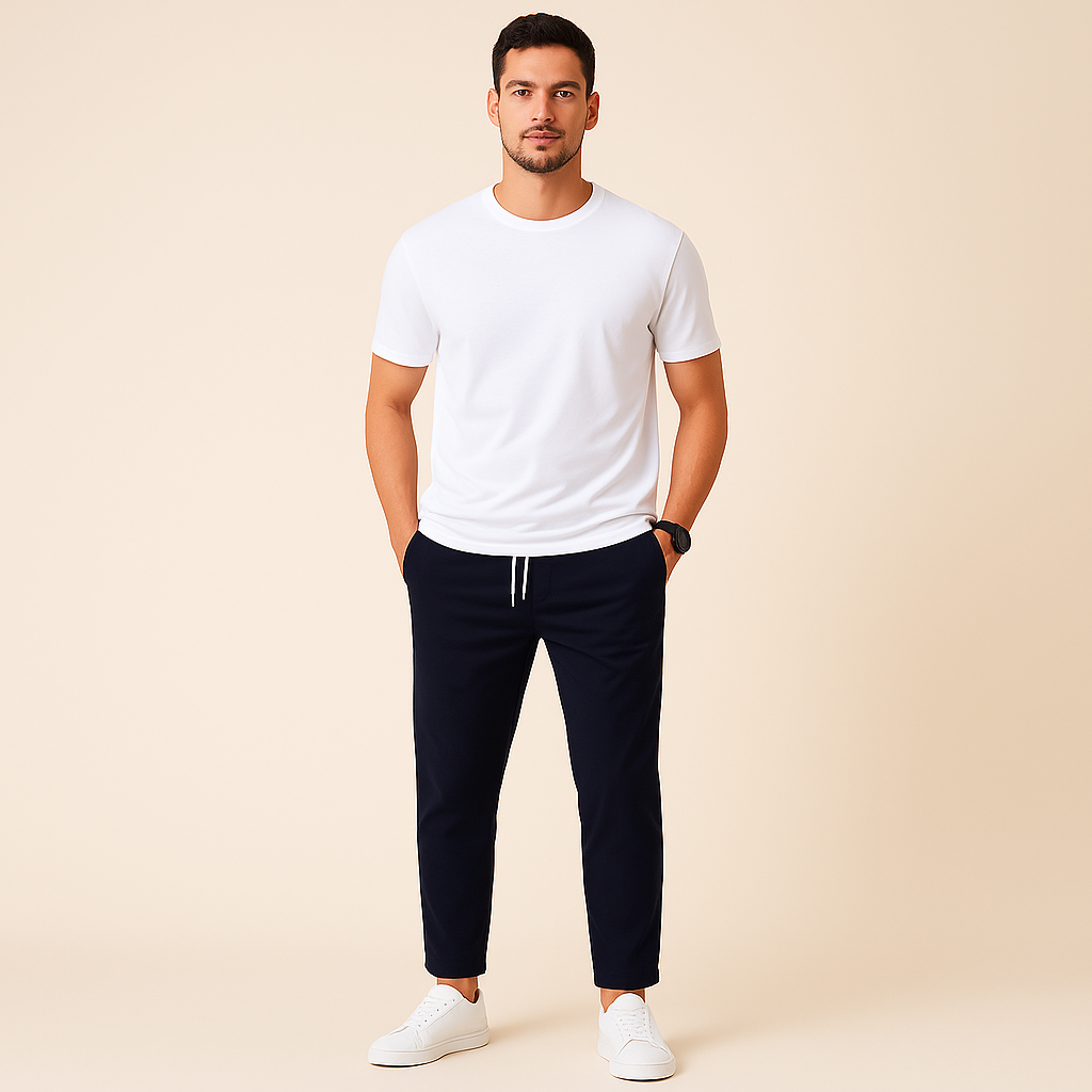 Comfortable Slim Fit Drawstring Trousers
