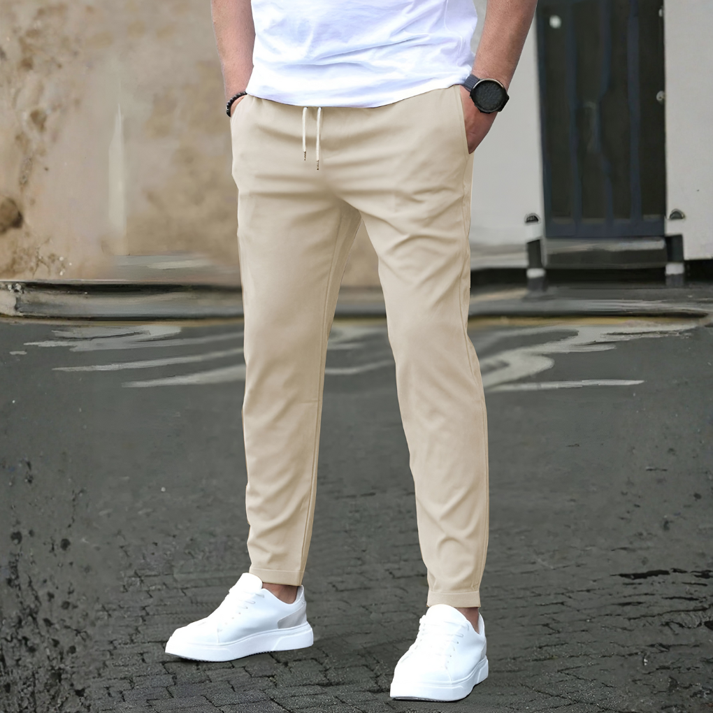 Comfortable Slim Fit Drawstring Trousers