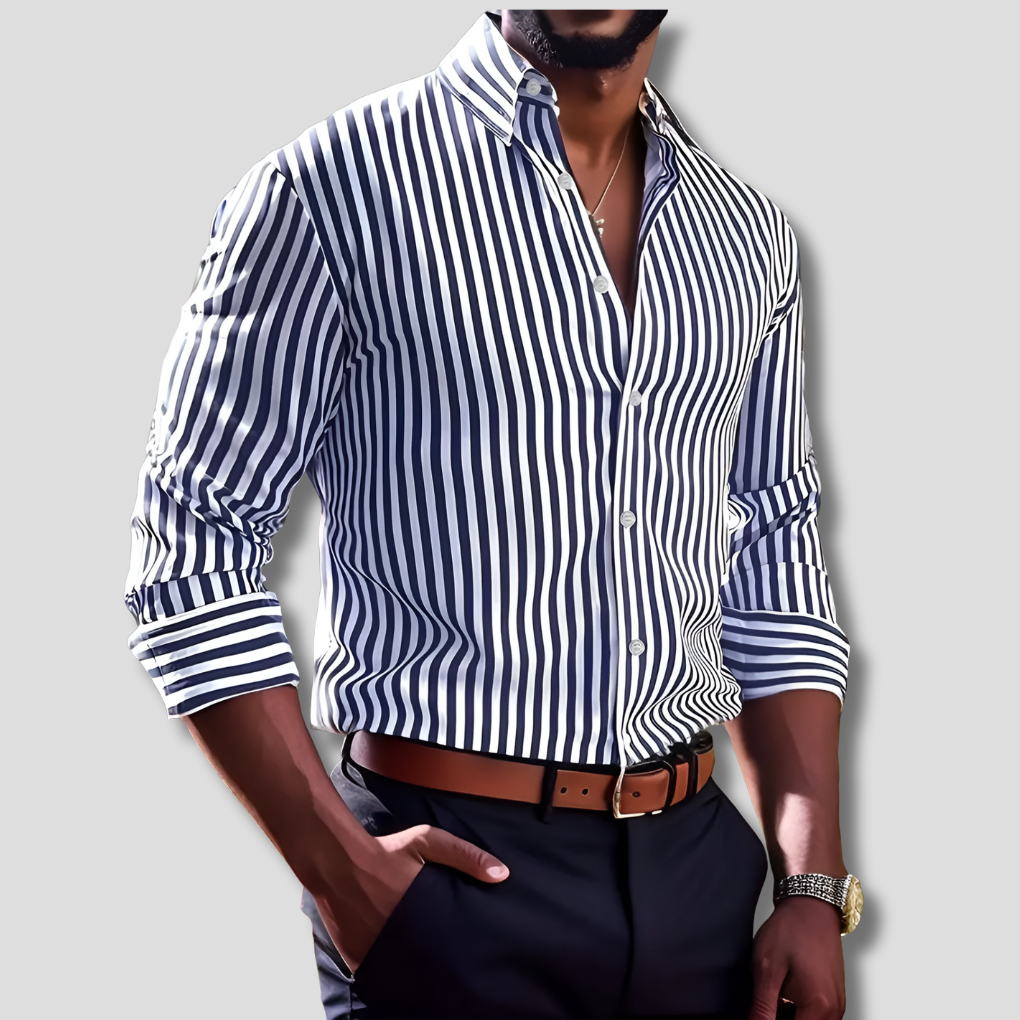 Men's Striped Button-Down Shirt