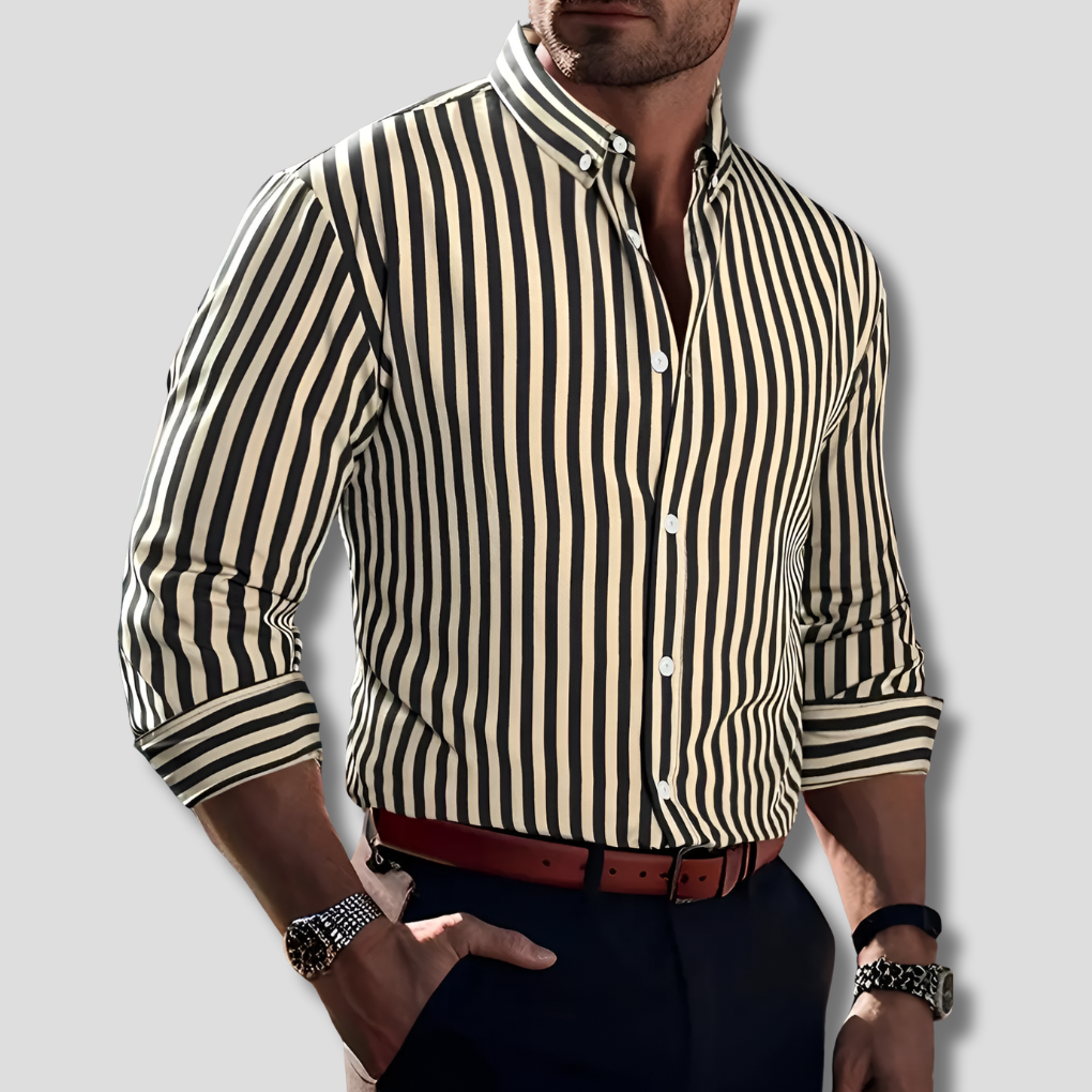 Men's Striped Button-Down Shirt