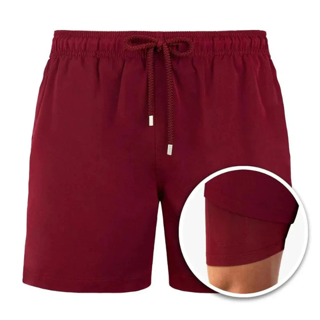 Men's Fast-Drying Swim Trunks with Built-in Brief