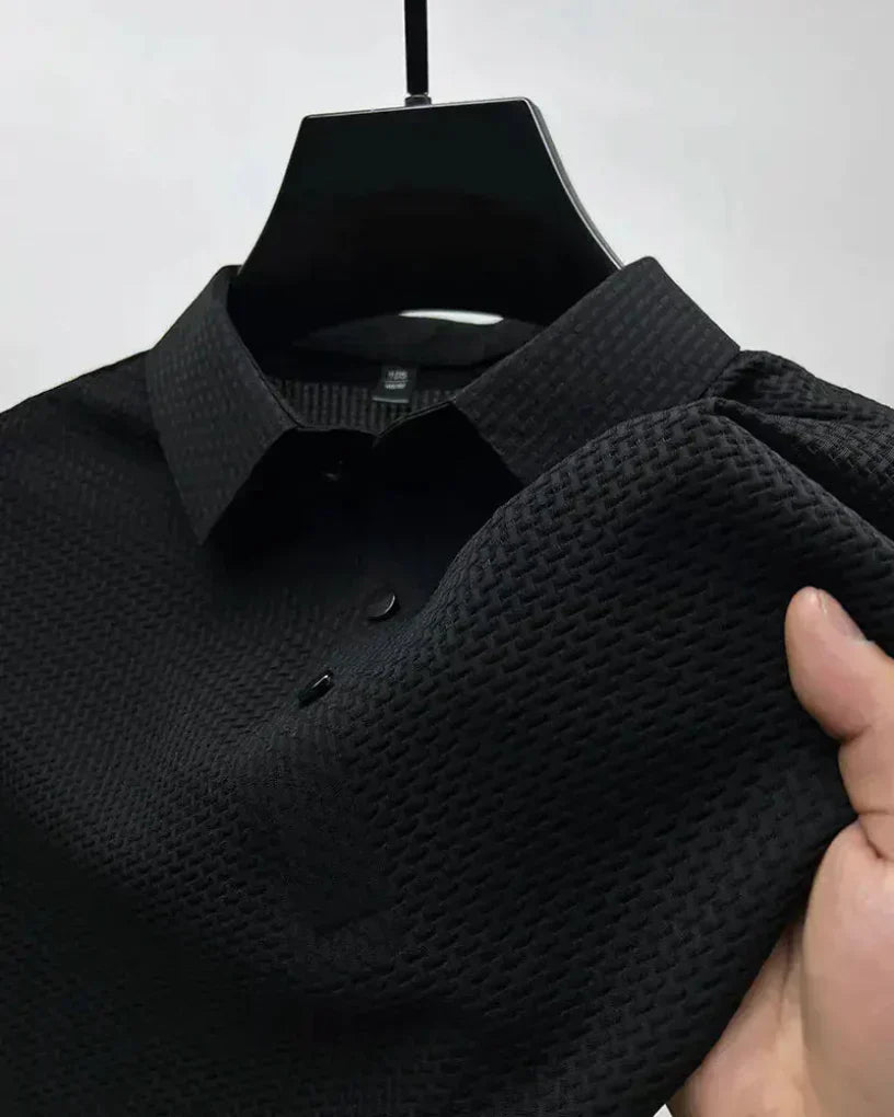 Textured Men's Smart Casual Polo Shirt