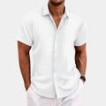 Men's Breathable Textured Button-Up Shirt