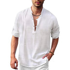 Men's Breathable Textured Button-Up Shirt