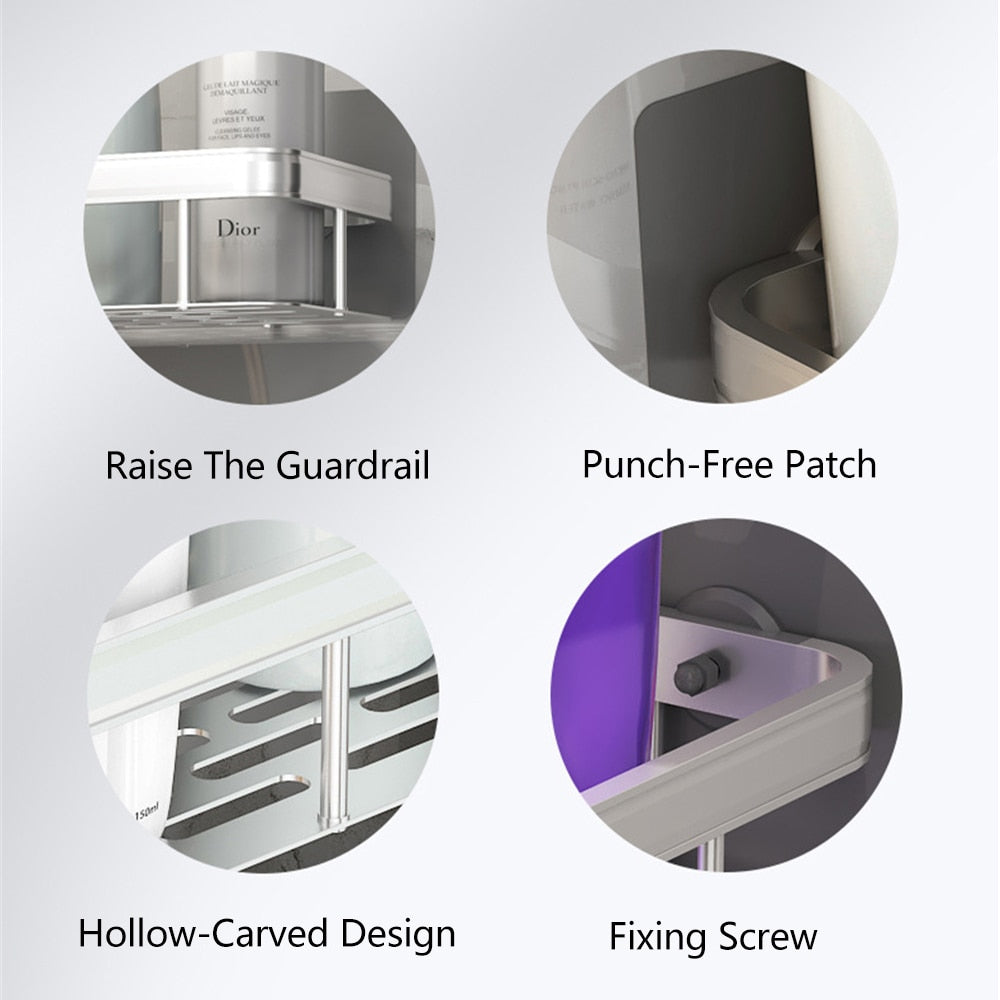 Niki | Metal Suction Cup Bathroom Shelves