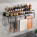 Niki | Metal Wall Shelf for Kitchen | Space-Saving Storage | Black