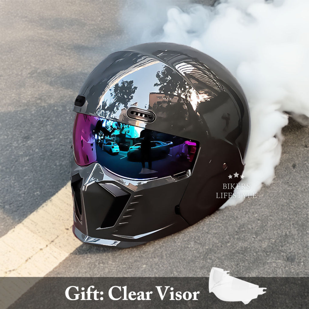 Niki | Full Face Motorcycle Helmet with Protective Chin Bar