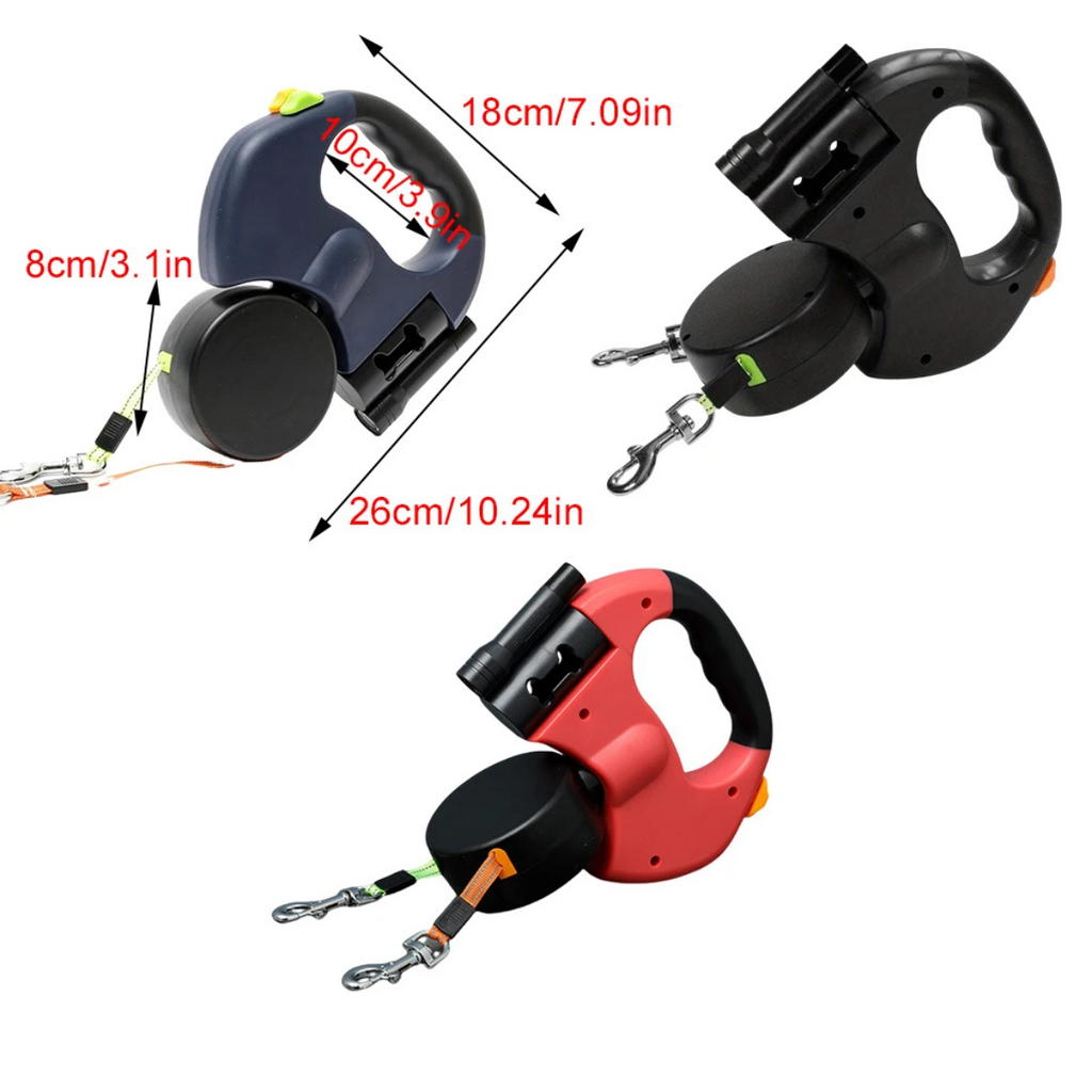 Niki | Never Tangle Again – Double Leash for Dogs with LED Light