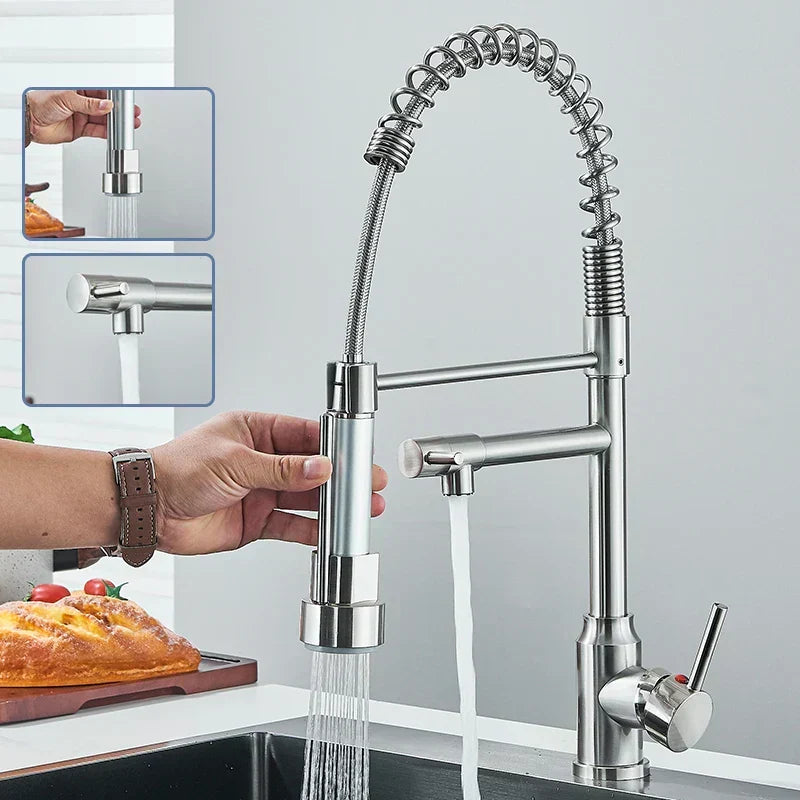 Niki | NickelFlex Kitchen Faucet | 360° Rotation | Stainless Steel