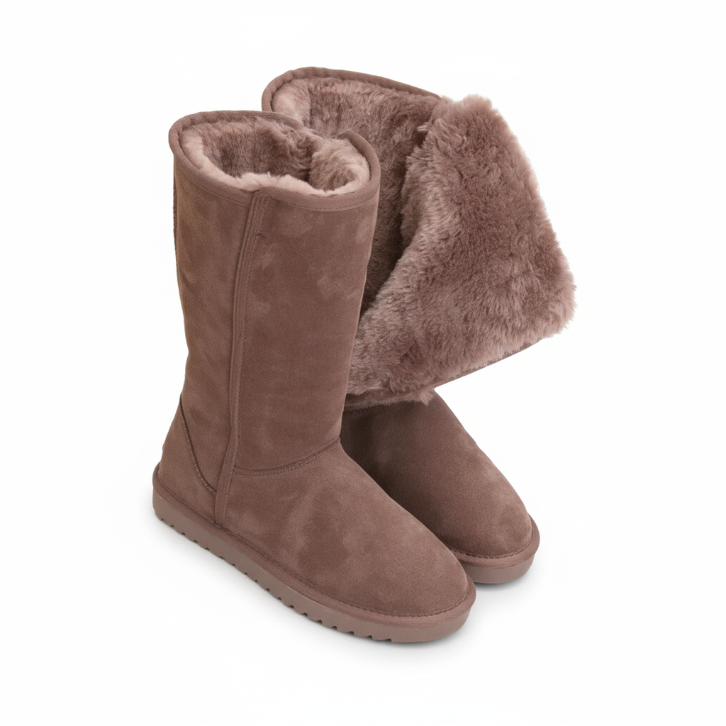 Niki | Nina | Waterproof Suede Boots with Sheepskin & Side Zip