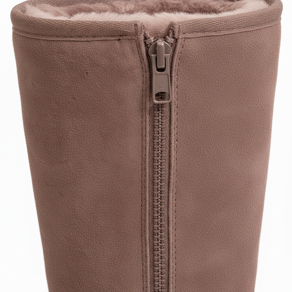 Niki | Nina | Waterproof Suede Boots with Sheepskin & Side Zip