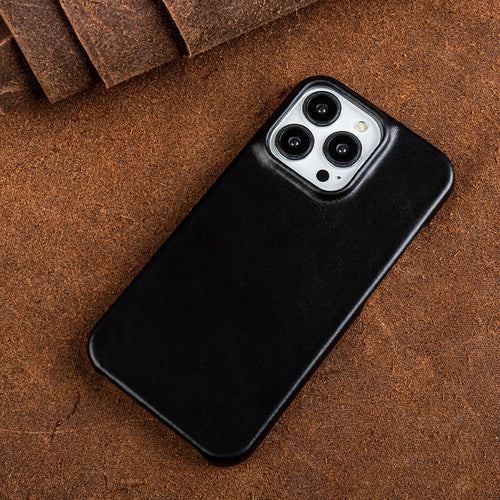 Niki | Leather Oil Wax iPhone Case - Genuine Material