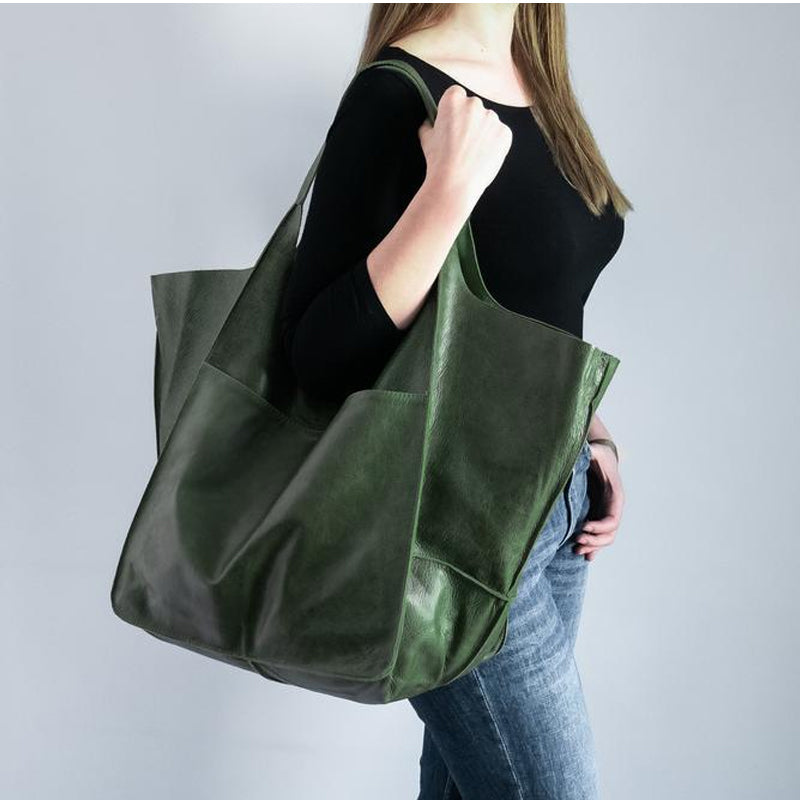 Niki | Oversized Leather Weekend Bags