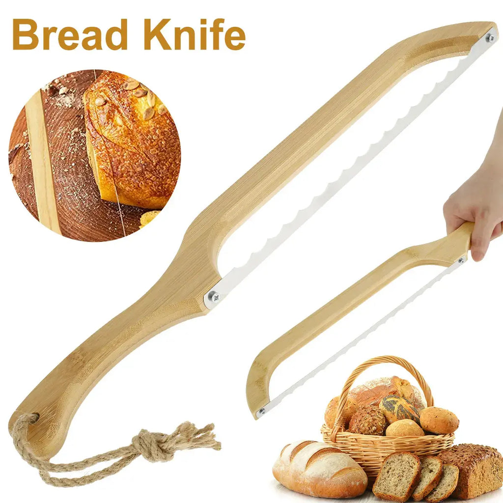 Niki | Sharp Serrated Knife for Baking with Wooden Handle