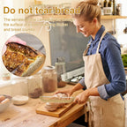 Niki | Sharp Serrated Knife for Baking with Wooden Handle