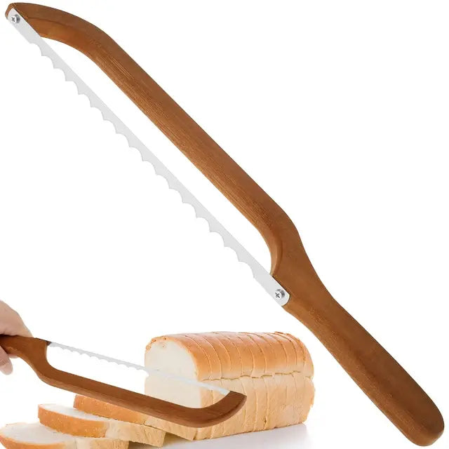 Niki | Sharp Serrated Knife for Baking with Wooden Handle