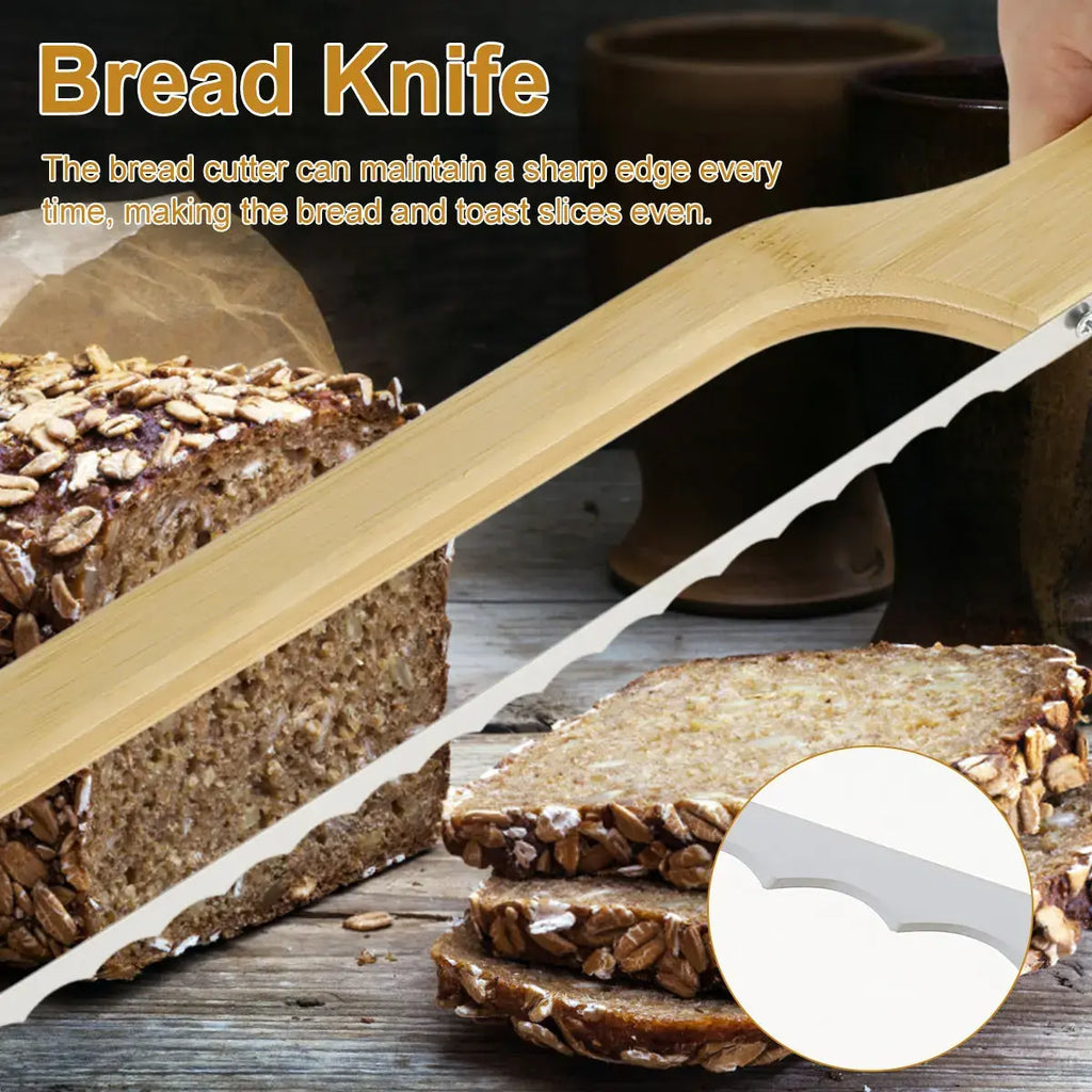 Niki | Sharp Serrated Knife for Baking with Wooden Handle