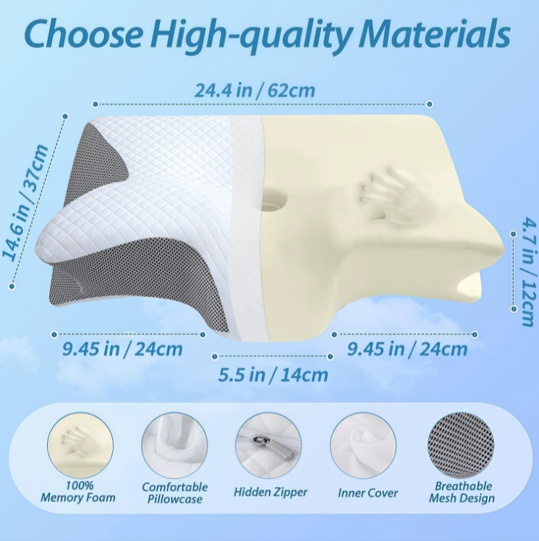 Niki | Ergonomic Memory Foam Pillow for Snoring & Sleep Apnea Relief