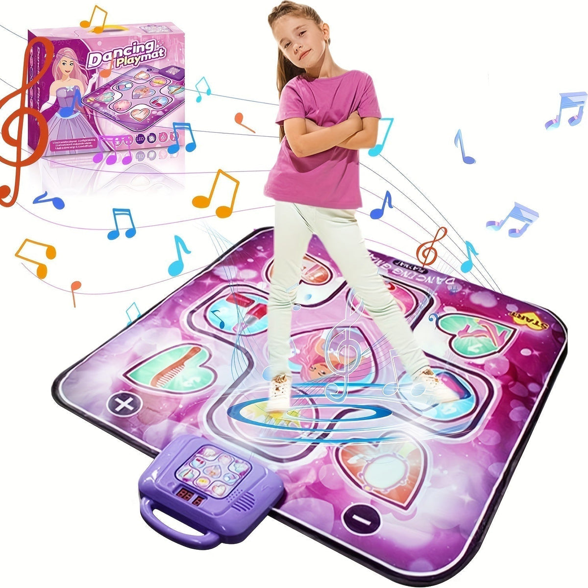 Niki | Pink Dance Mat for Kids with Scoring Function and Rhythmic Games – No TV – DanceFun Mat