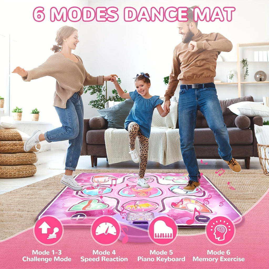 Niki | Pink Dance Mat for Kids with Scoring Function and Rhythmic Games – No TV – DanceFun Mat