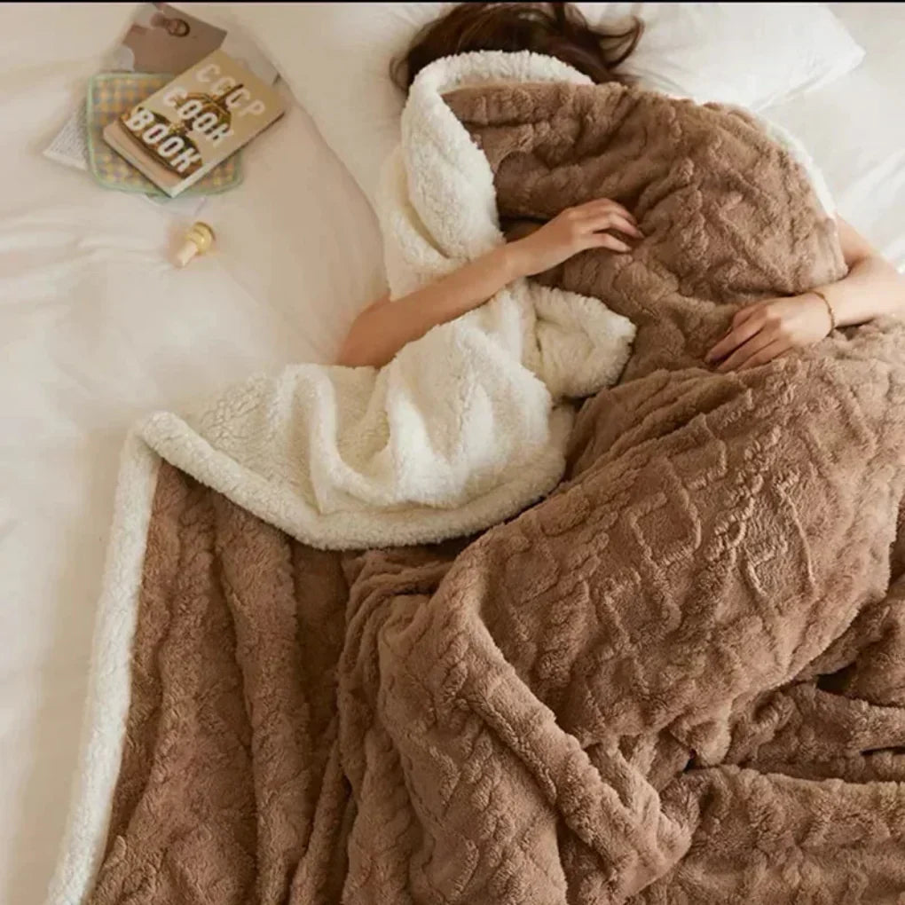 Niki | Plush Sherpa Blanket with Embossed Pattern