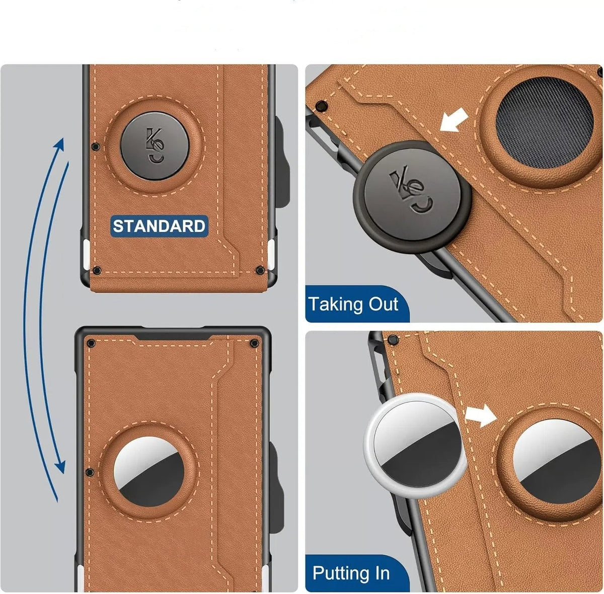 Niki | Pop Up aluminum bag Money Clip Slim Leather Slots Credit Card Holder RFID Blocking Bifold Minimalist Wallet