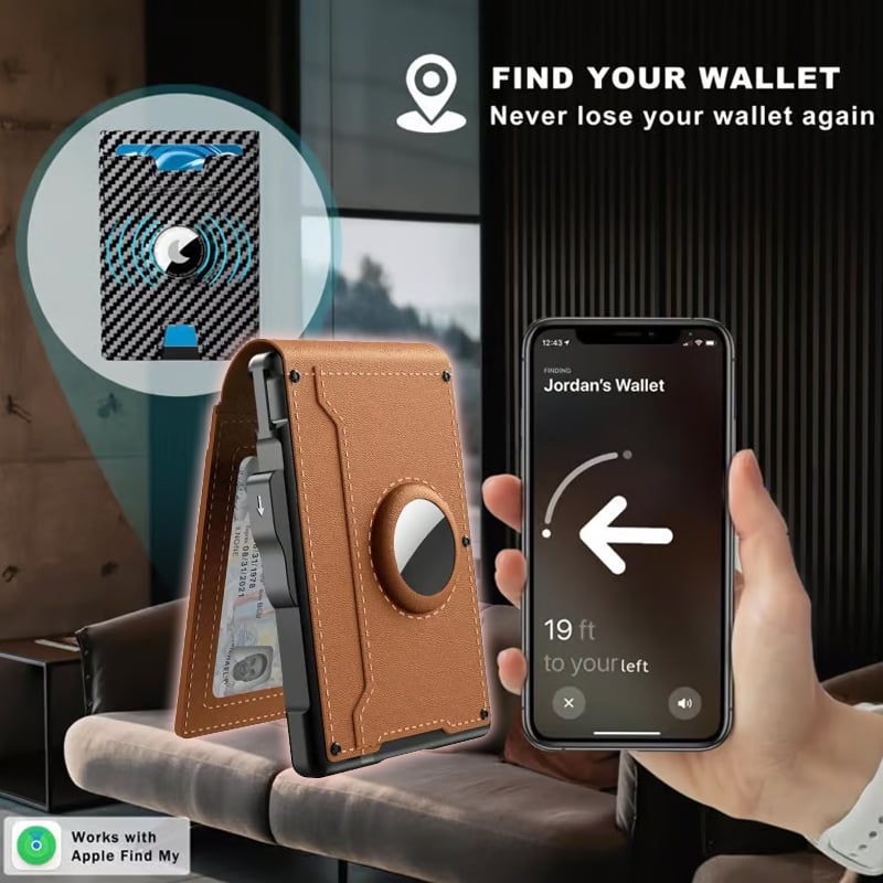 Niki | Pop Up aluminum bag Money Clip Slim Leather Slots Credit Card Holder RFID Blocking Bifold Minimalist Wallet