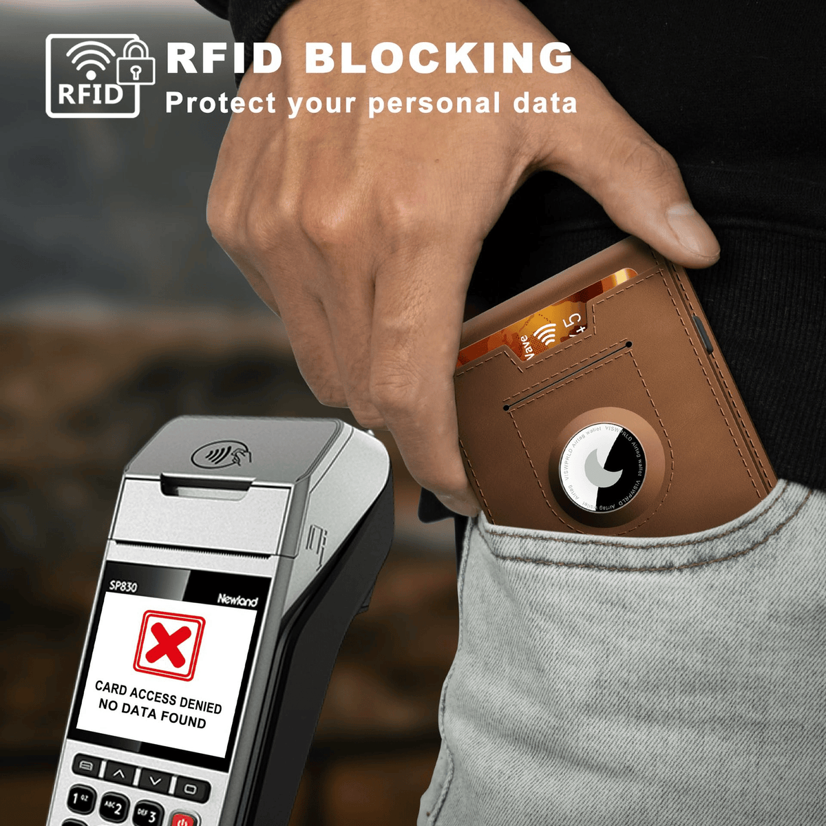 Niki | Pop Up aluminum bag Money Clip Slim Leather Slots Credit Card Holder RFID Blocking Bifold Minimalist Wallet