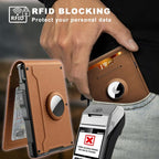 Niki | Pop Up aluminum bag Money Clip Slim Leather Slots Credit Card Holder RFID Blocking Bifold Minimalist Wallet