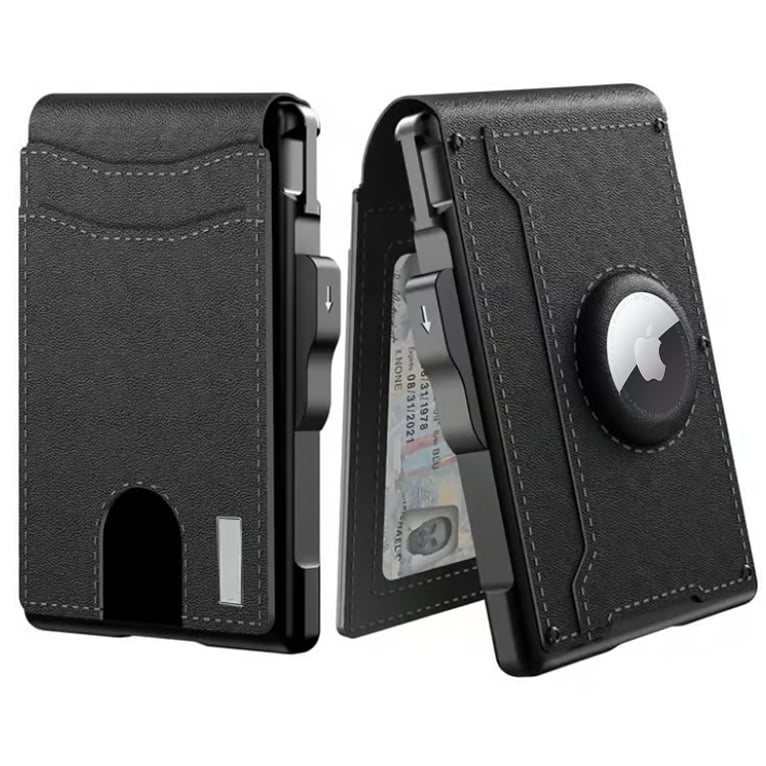 Niki | Pop Up aluminum bag Money Clip Slim Leather Slots Credit Card Holder RFID Blocking Bifold Minimalist Wallet